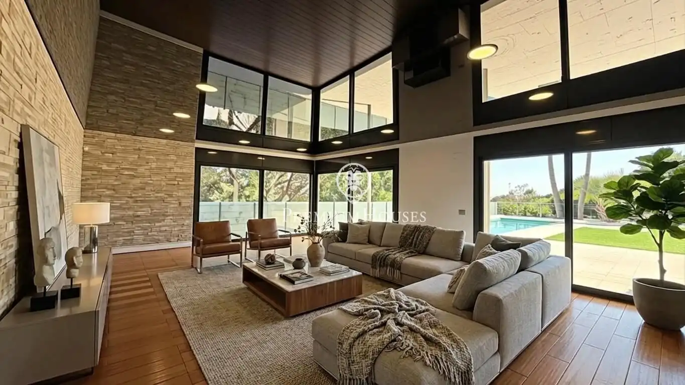Living room of Houses for sale in Sant Andreu de Llavaneres  with Heating, Private garden and Parquet flooring