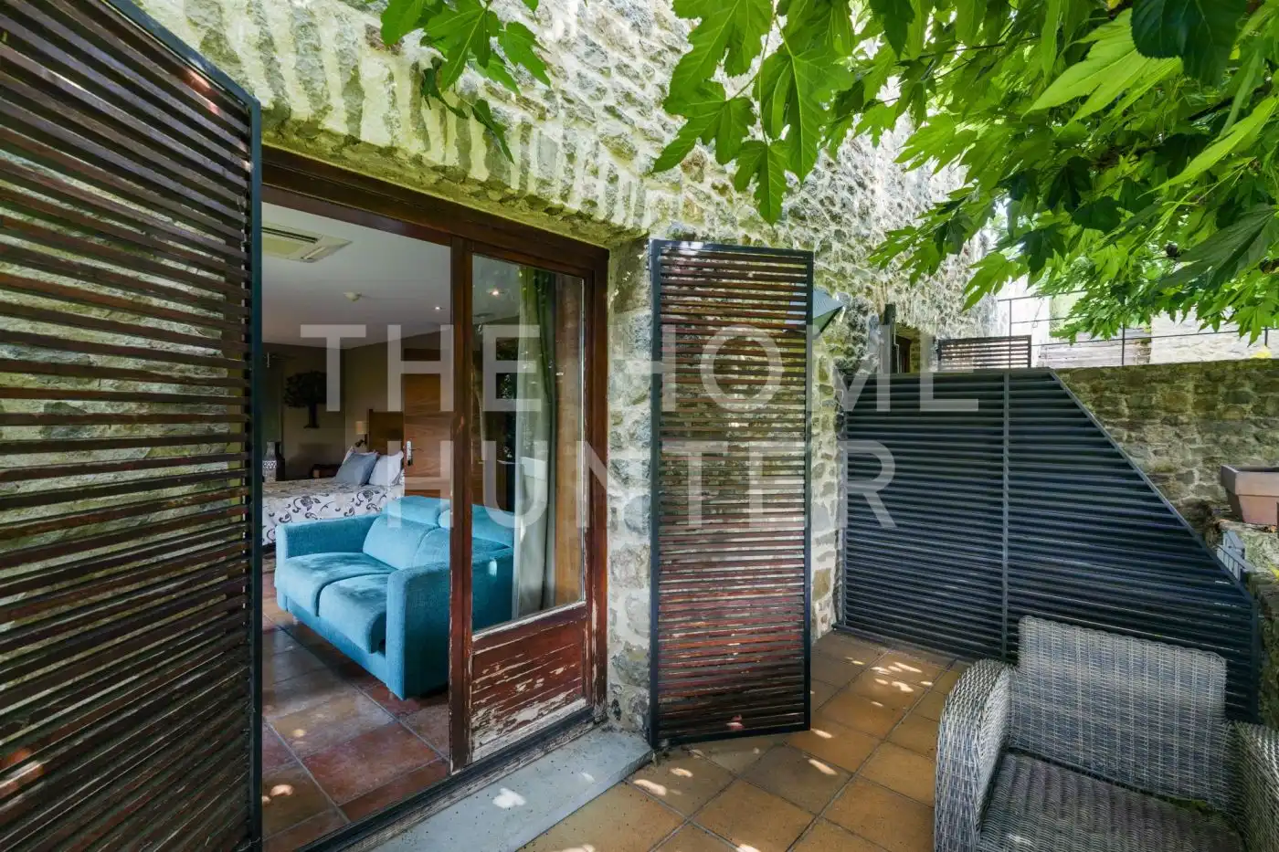 Terrassa de Finca rústica en venda en Sant Aniol de Finestres amb Aire condicionat, Calefacció i Jardí privat