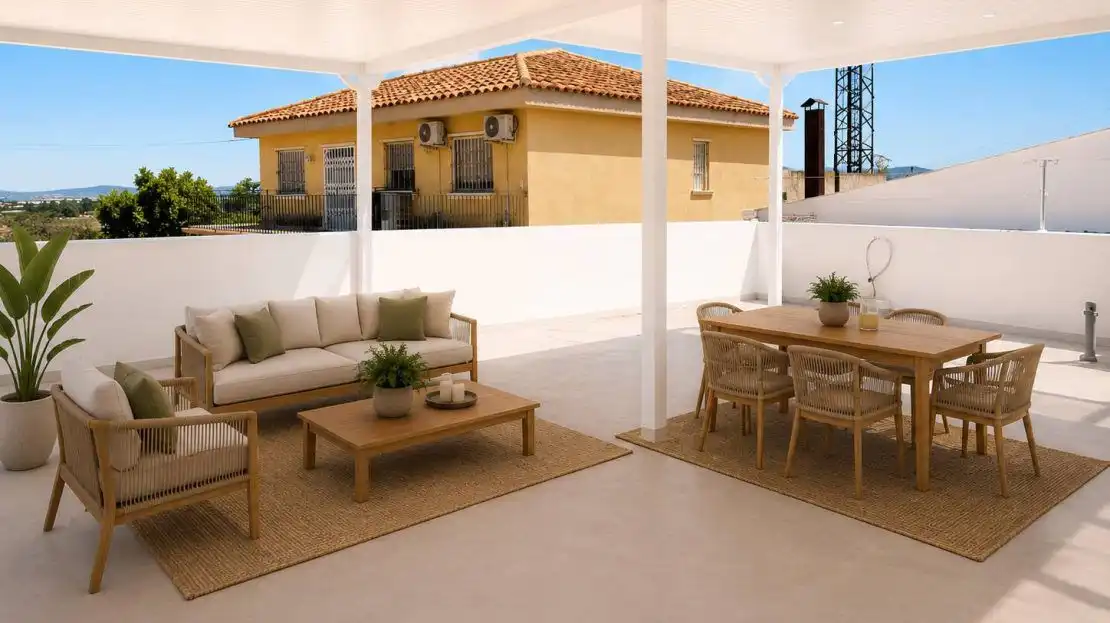 Terrassa de Finca rústica en venda en Orihuela amb Aire condicionat, Jardí privat i Terrassa