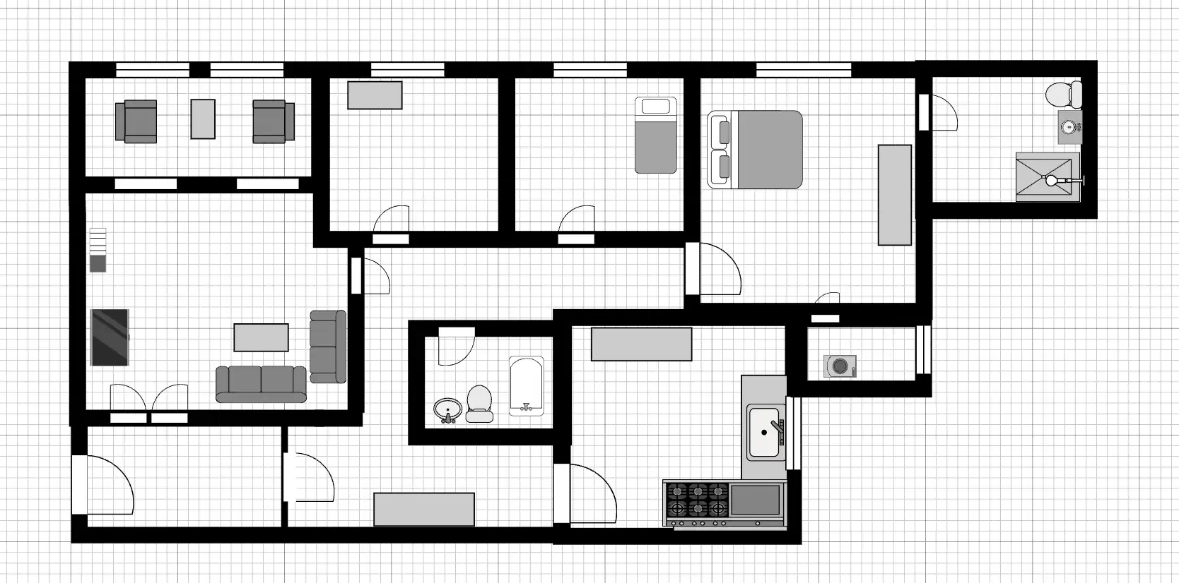 Wohnung zur Miete in Valencia mit Klimaanlage, Heizung und Terrasse