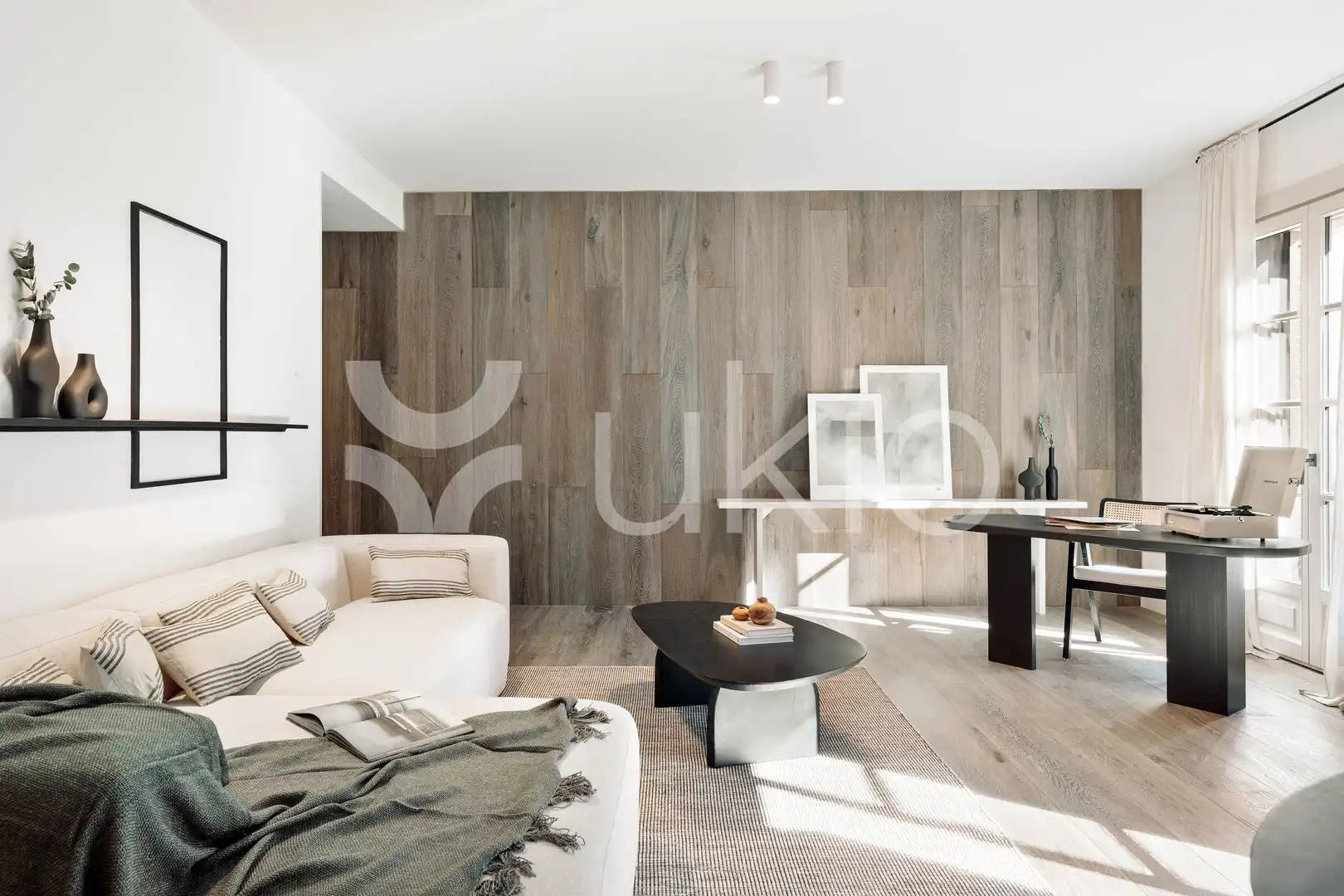 Sala de estar de Apartamento de alquiler en Barcelona con Aire acondicionado, Calefacción y Amueblado