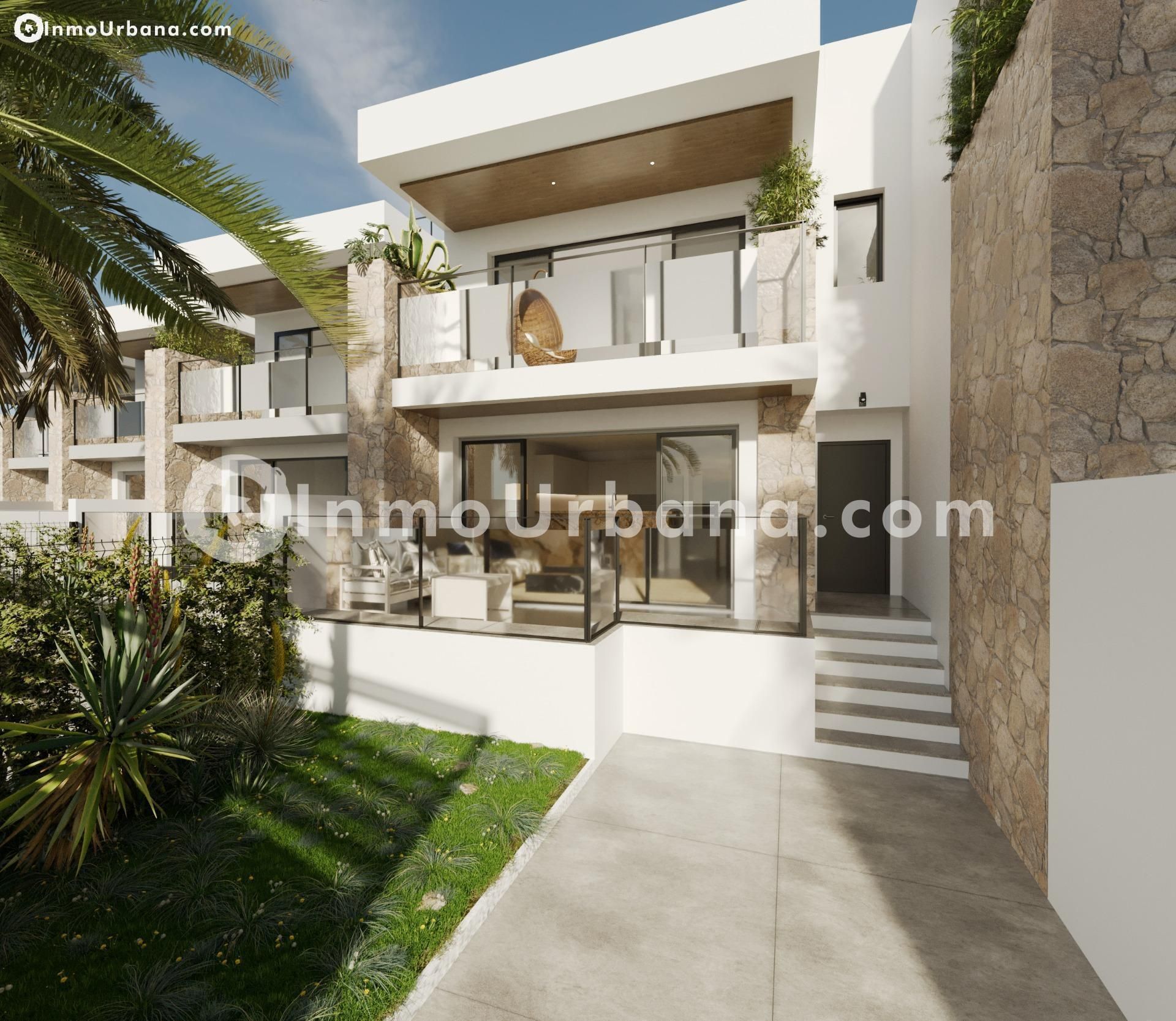 Exterior view of Single-family semi-detached for sale in Monforte del Cid  with Air Conditioner, Heating and Private garden