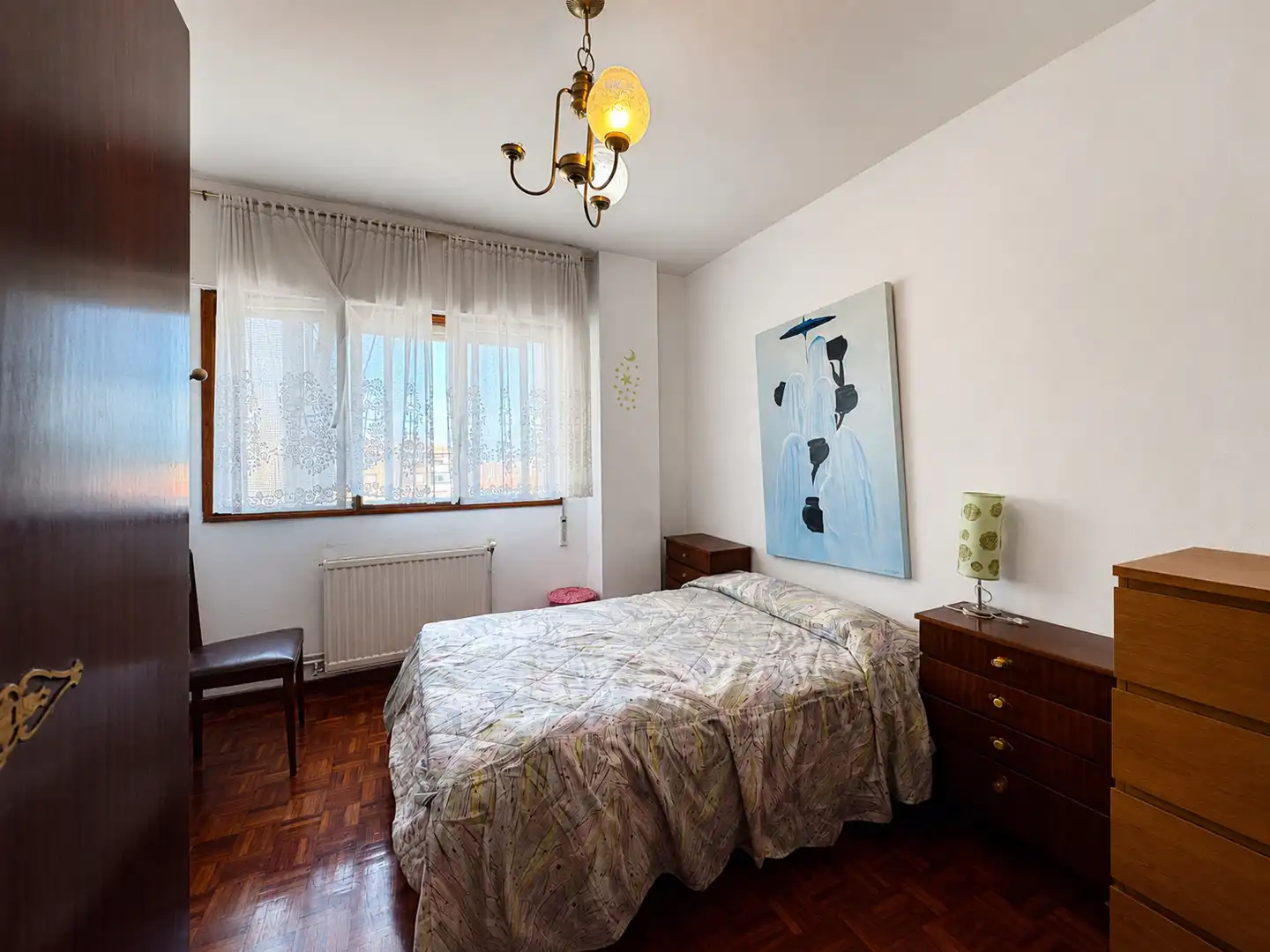 Bedroom of Flat for rent in Santander  with Heating, Terrace and Furnished