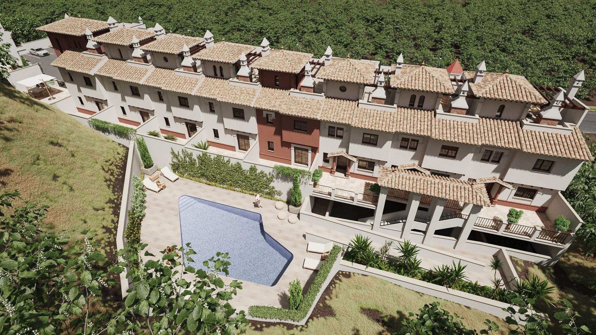 Exterior view of Single-family semi-detached for sale in Almuñécar  with Air Conditioner, Heating and Terrace