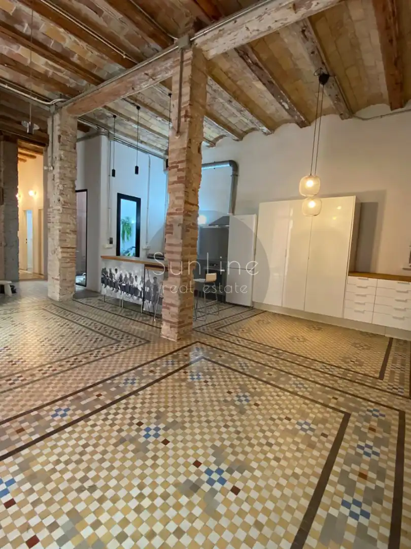 Küche von Wohnung zur Miete in Valencia mit Klimaanlage, Privatgarten und Terrasse