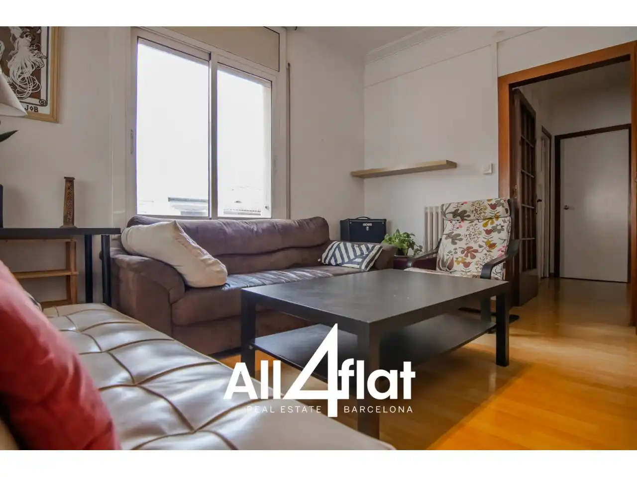 Wohnzimmer von Wohnung zur Miete in Barcelona mit Klimaanlage, Heizung und Parkett