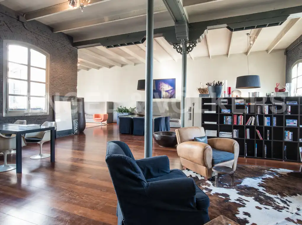 Wohnzimmer von Loft zur Miete in Barcelona mit Klimaanlage, Heizung und Parkett