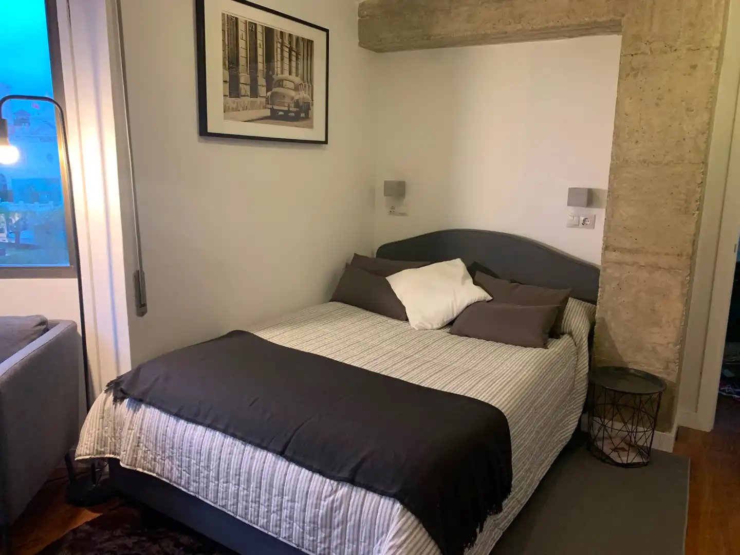 Bedroom of Flat for rent in Santander  with Heating, Terrace and Furnished