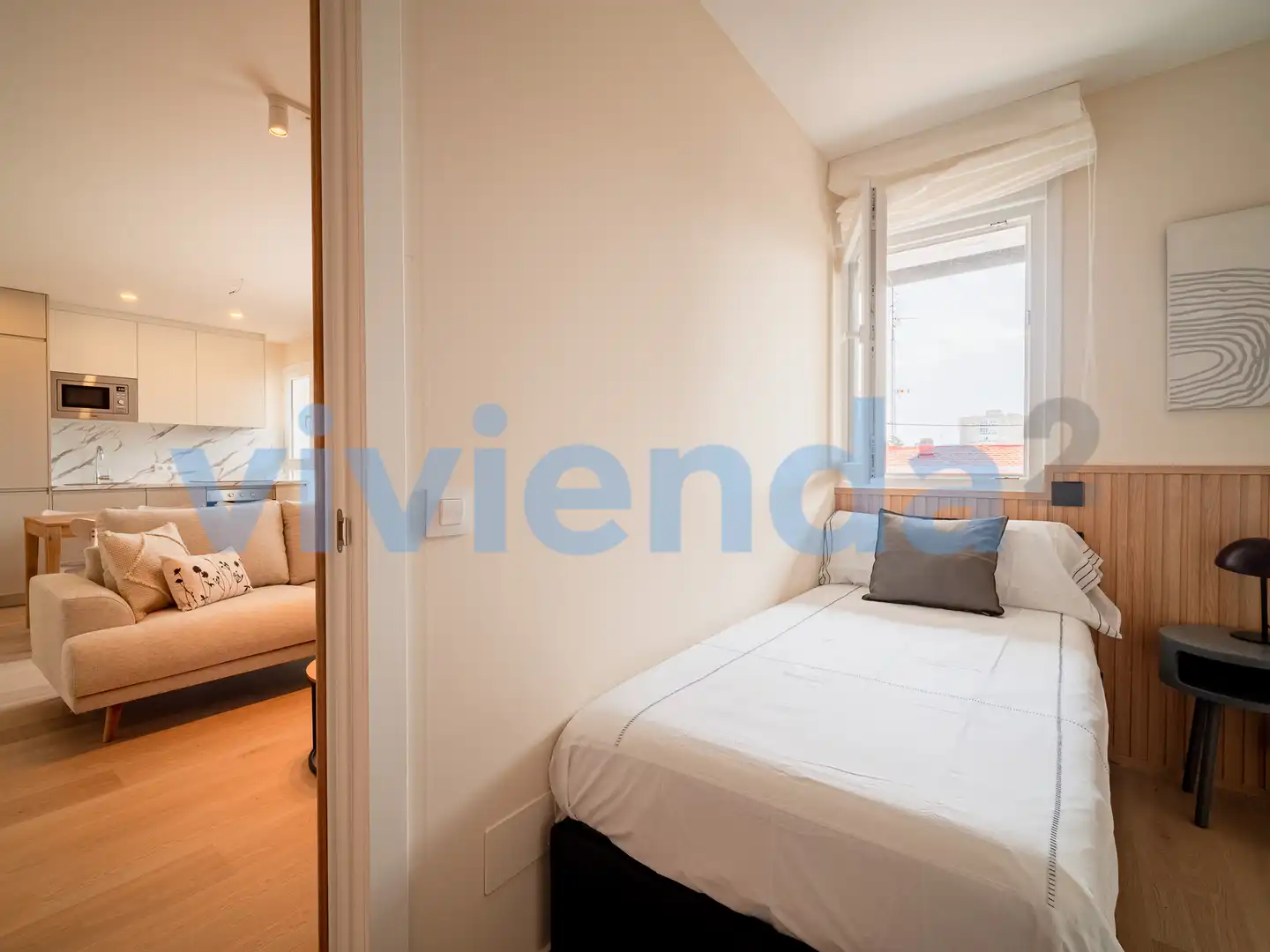 Schlafzimmer von Wohnung zur Miete in Madrid mit Klimaanlage, Heizung und Terrasse