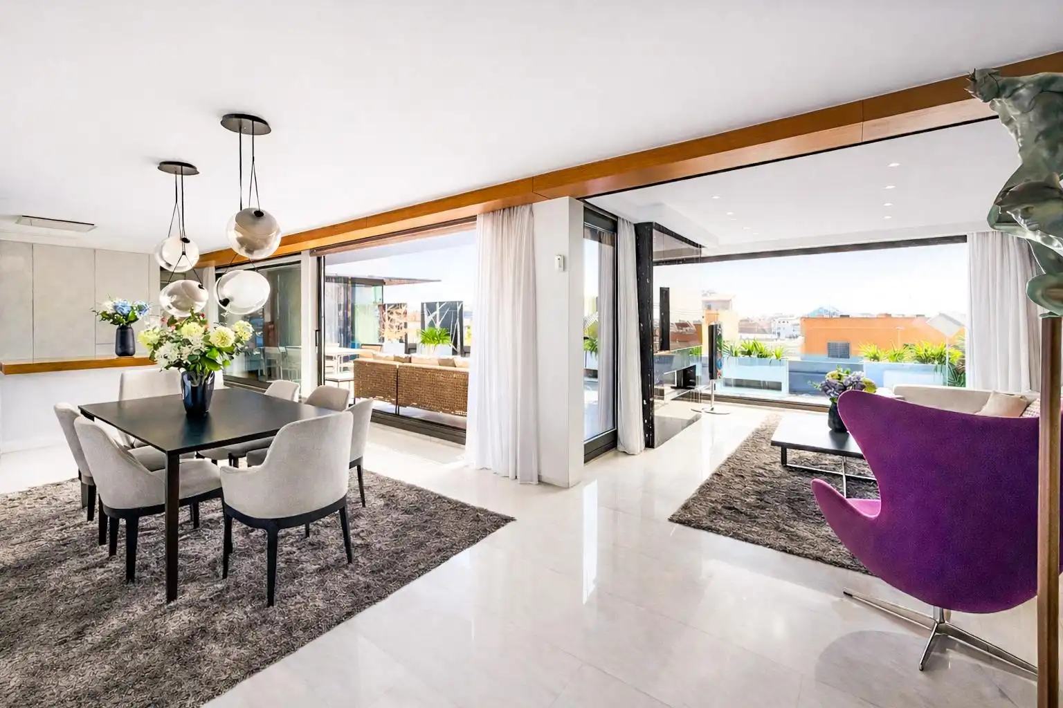 Sala d'estar de Àtic en venda en  Valencia Capital amb Aire condicionat, Calefacció i Terrassa