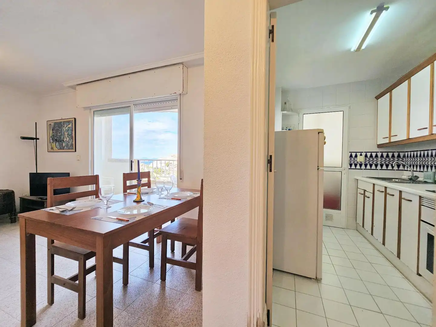 Comedor de Apartamento de alquiler en La Manga del Mar Menor con Terraza y Piscina