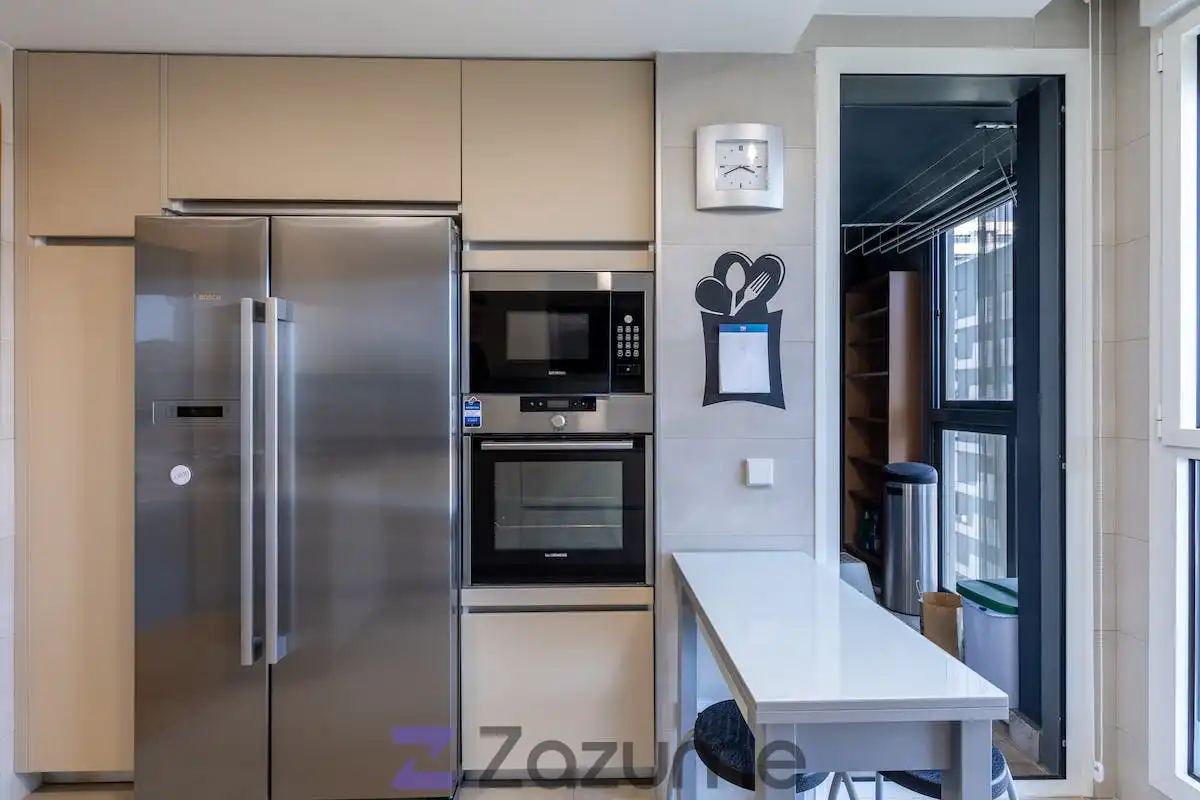 Kitchen of Flat for rent in Madrid  with Air Conditioner, Private garden and Terrace