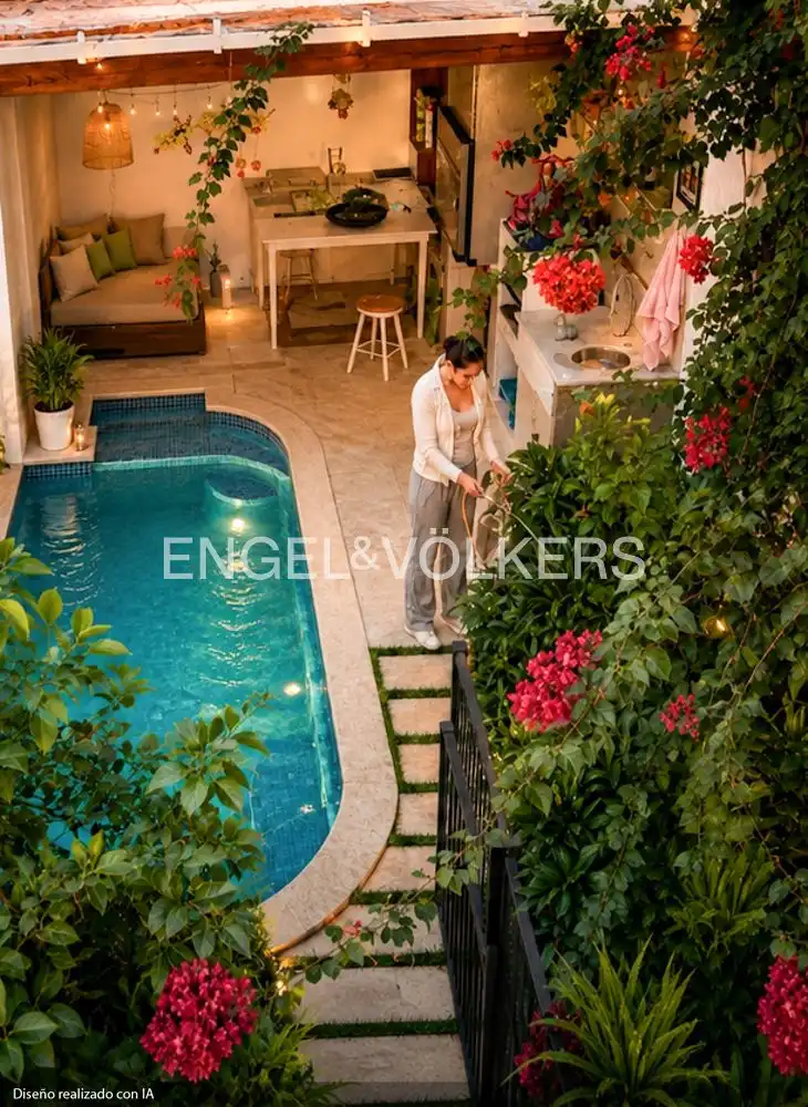 Piscina de Casa adosada en venda en Benetússer amb Calefacció, Jardí privat i Terrassa