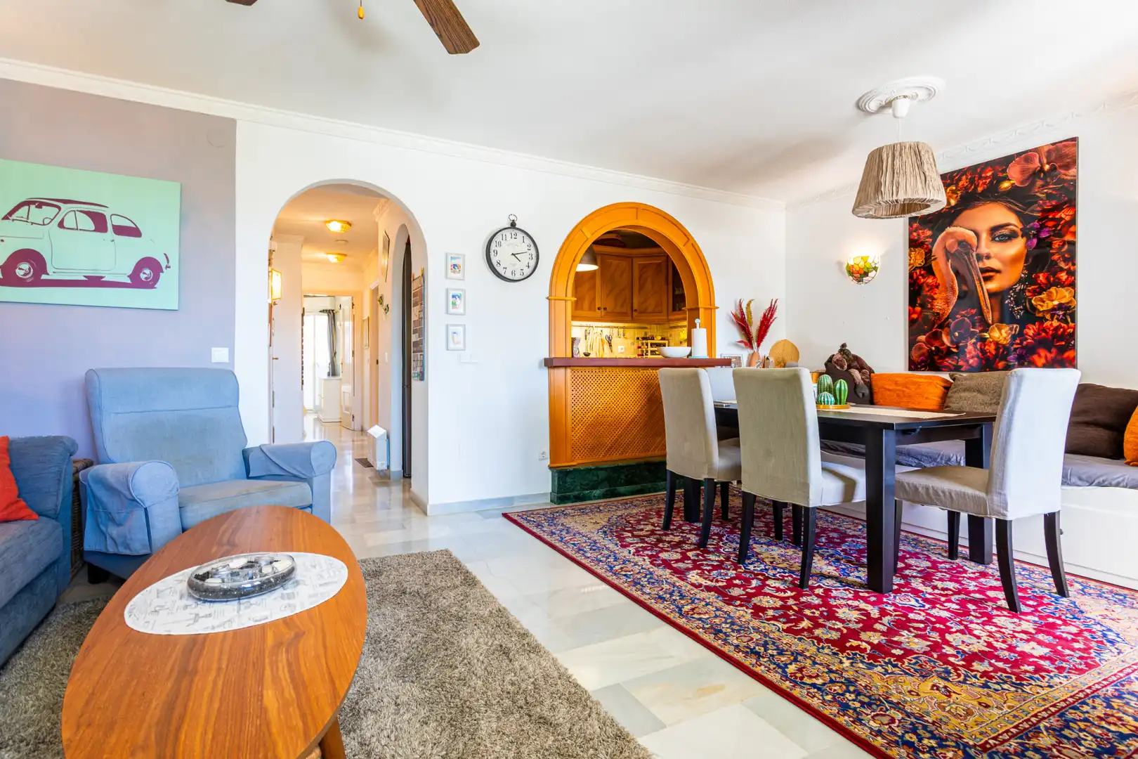 Esszimmer von Dachboden zum Verkauf in Mijas mit Klimaanlage, Terrasse und Schwimmbad