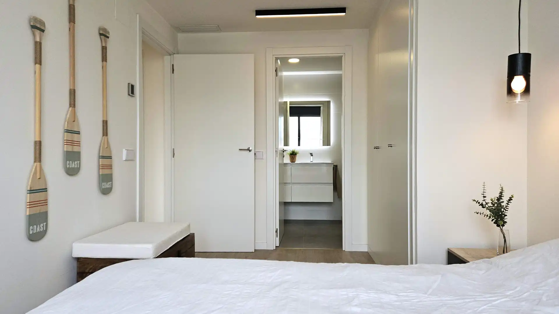 Bedroom of Flat for rent in Badalona  with Air Conditioner, Furnished and Alarm
