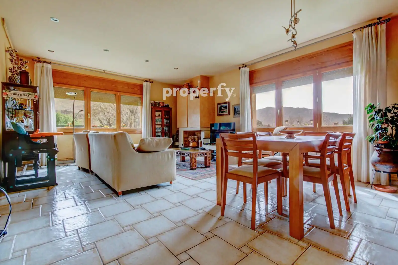 Sala de estar de Casa o chalet en venta en Viladrau con Calefacción, Jardín privado y Piscina
