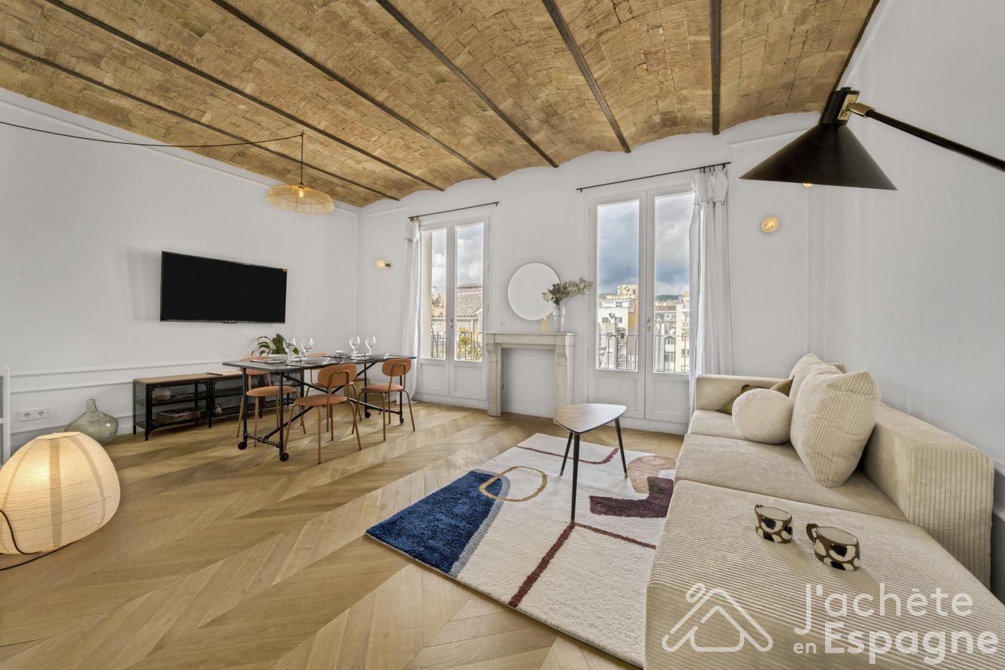 Living room of Attic for sale in  Barcelona Capital  with Air Conditioner, Heating and Furnished