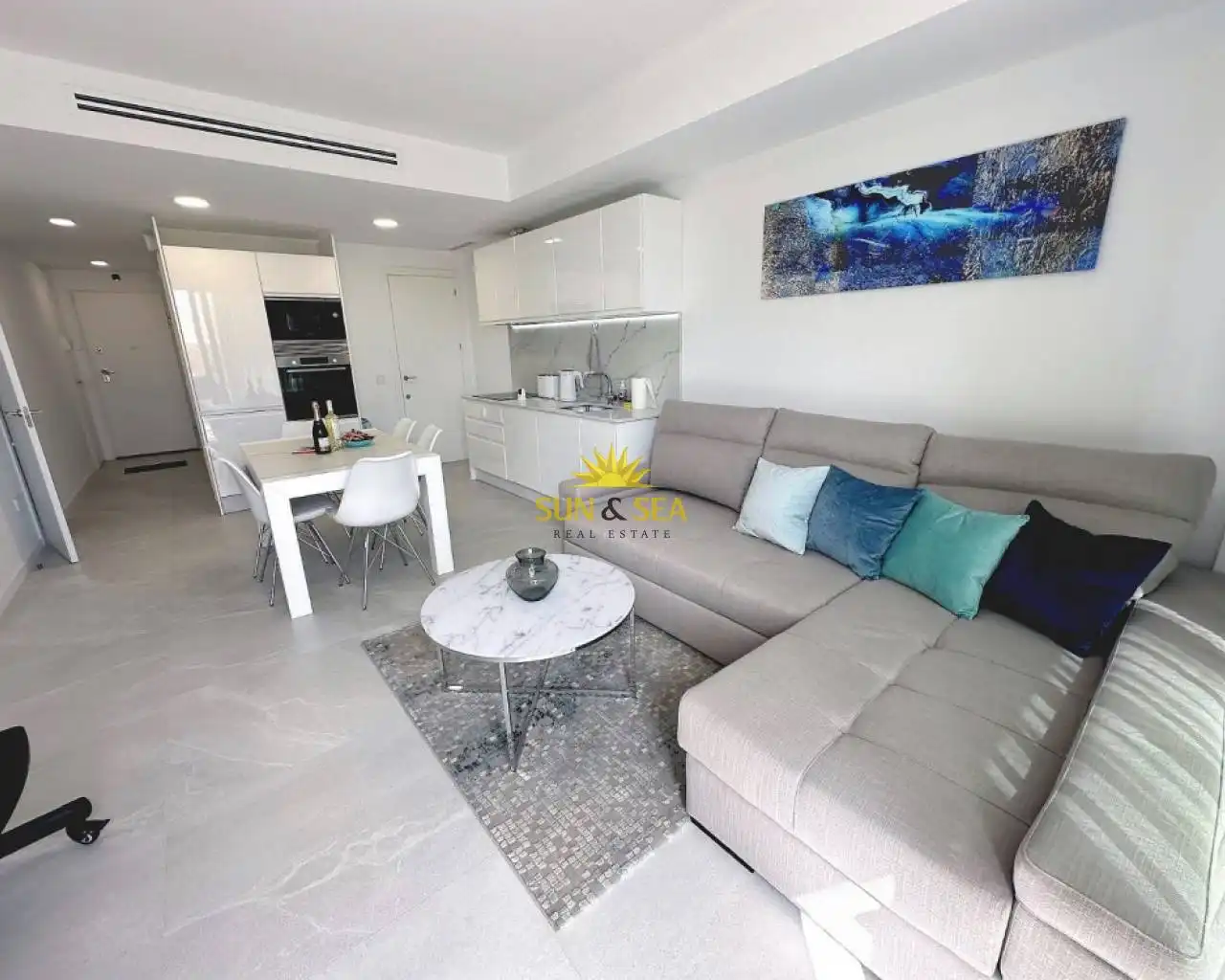 Sala de estar de Planta baja de alquiler en Finestrat con Aire acondicionado, Calefacción y Terraza