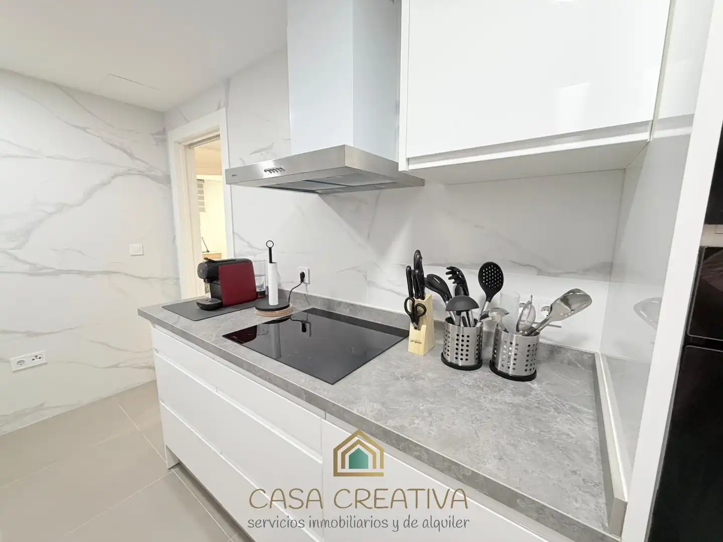 Cocina de Piso de alquiler en Valencia con Aire acondicionado, Calefacción y Terraza