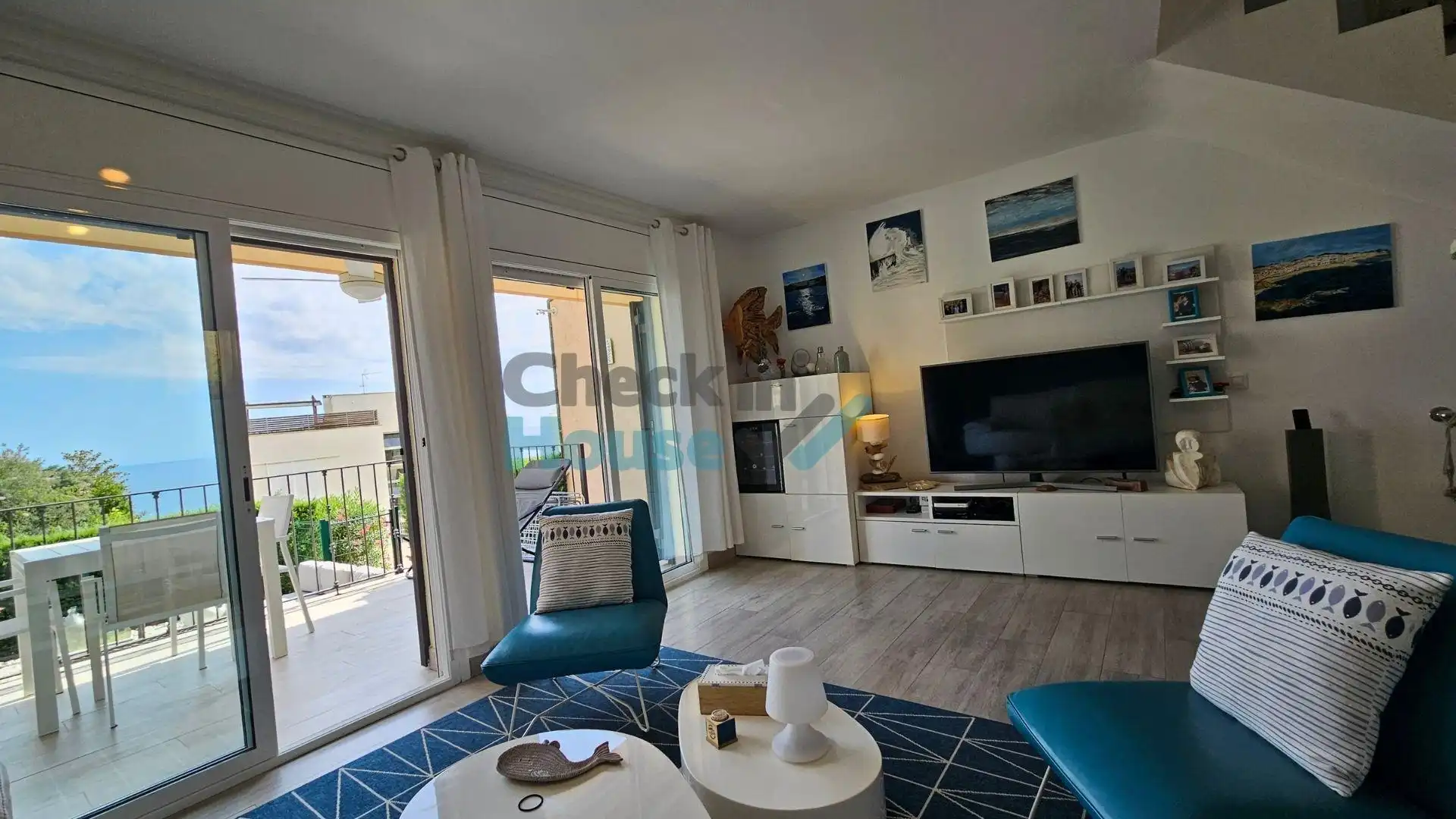 Sala d'estar de Casa adosada en venda en Sant Feliu de Guíxols amb Calefacció i Jardí privat