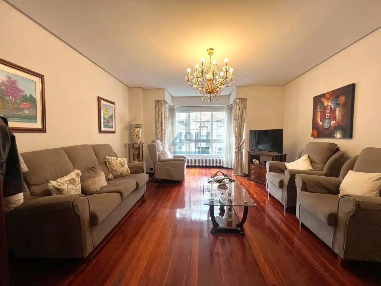 Living room of Flat for sale in Ourense Capital   with Heating, Parquet flooring and Storage room