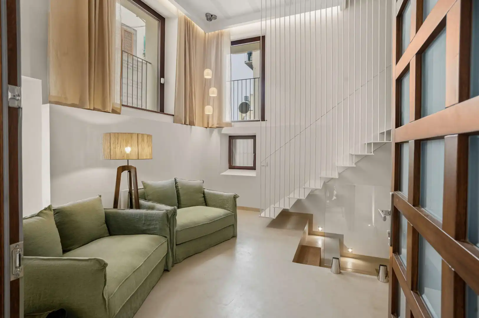 Wohnzimmer von Erdgeschoss zum Verkauf in  Palma de Mallorca mit Klimaanlage, Heizung und Parkett