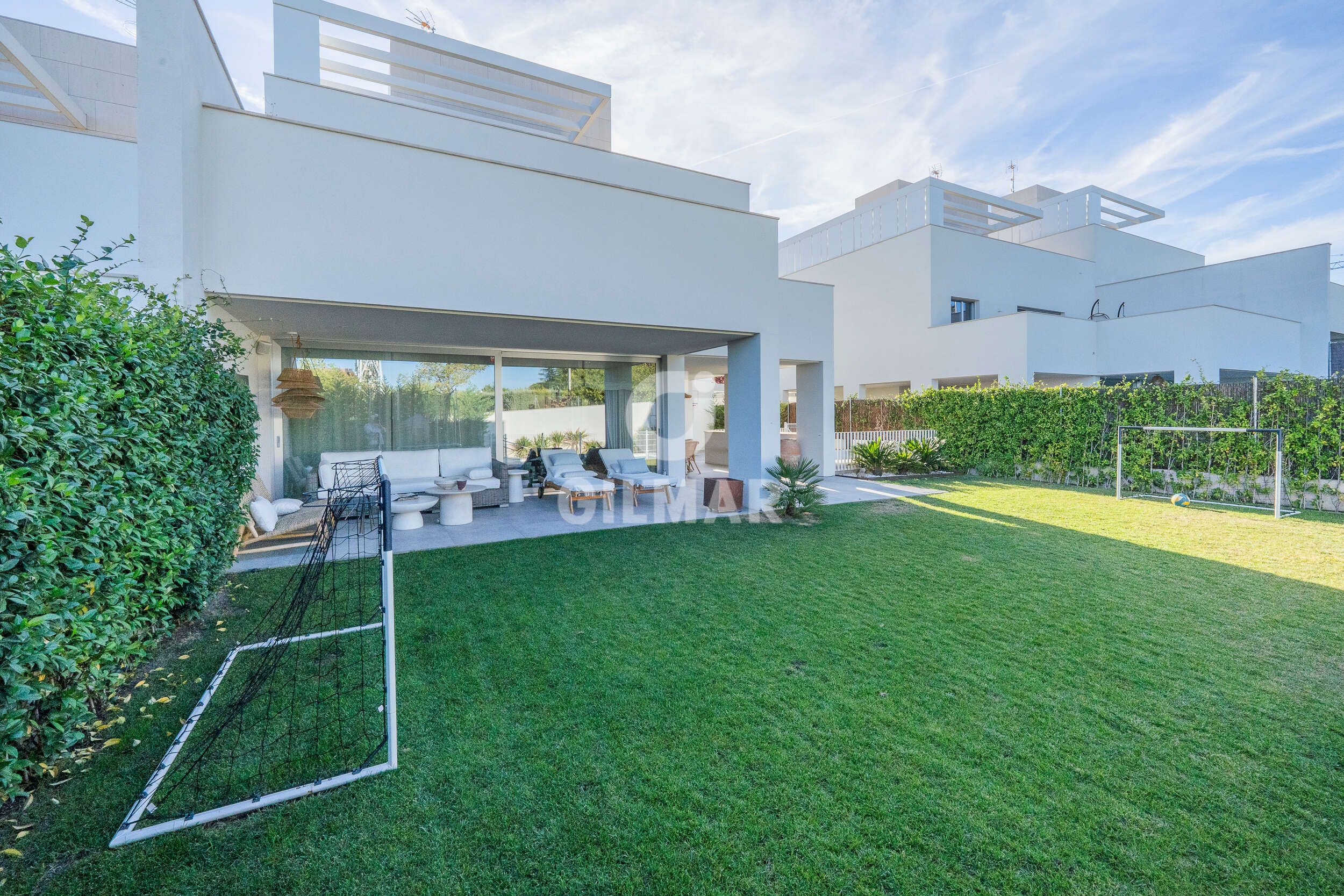 Garden of Single-family semi-detached for sale in  Madrid Capital  with Heating, Private garden and Swimming Pool