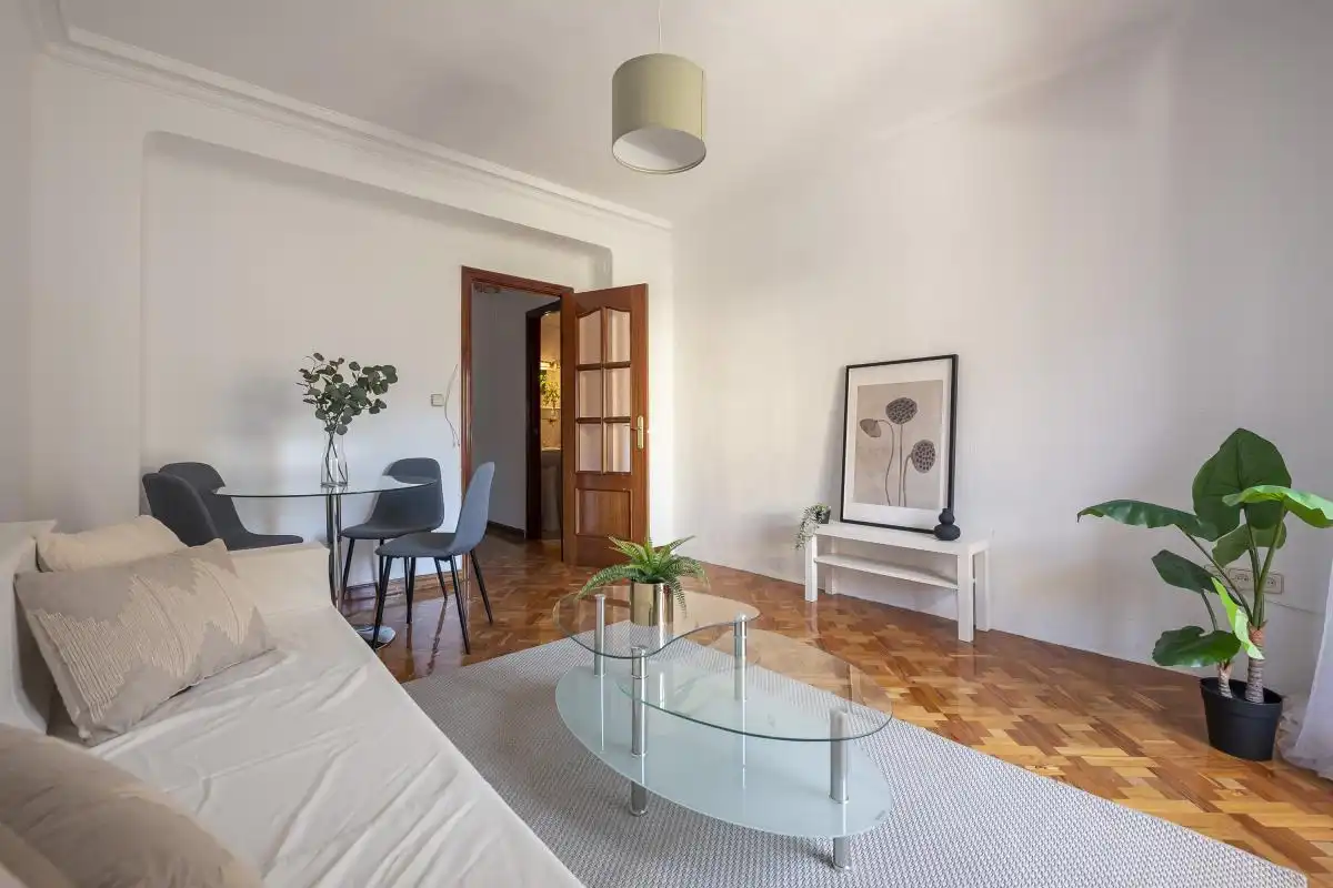 Living room of Flat for sale in  Madrid Capital  with Heating, Terrace and Balcony