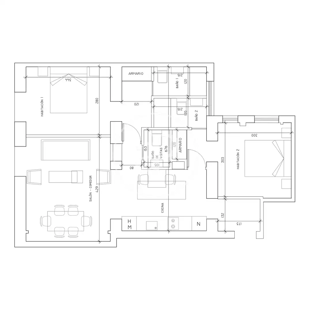 Wohnung zum Verkauf in Madrid mit Klimaanlage, Heizung und Möbliert