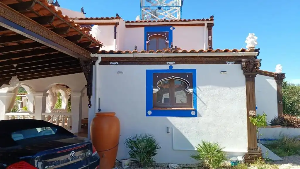 Außenansicht von Haus oder Chalet zur Miete in L'Ametlla de Mar  mit Klimaanlage, Privatgarten und Schwimmbad