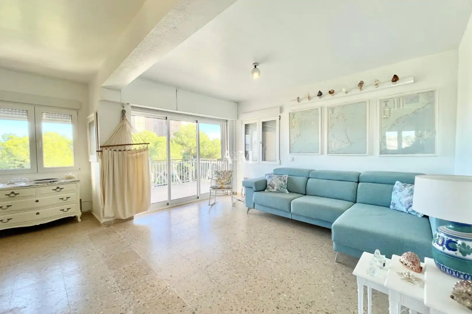 Wohnzimmer von Wohnung zur Miete in Orihuela mit Klimaanlage, Heizung und Terrasse