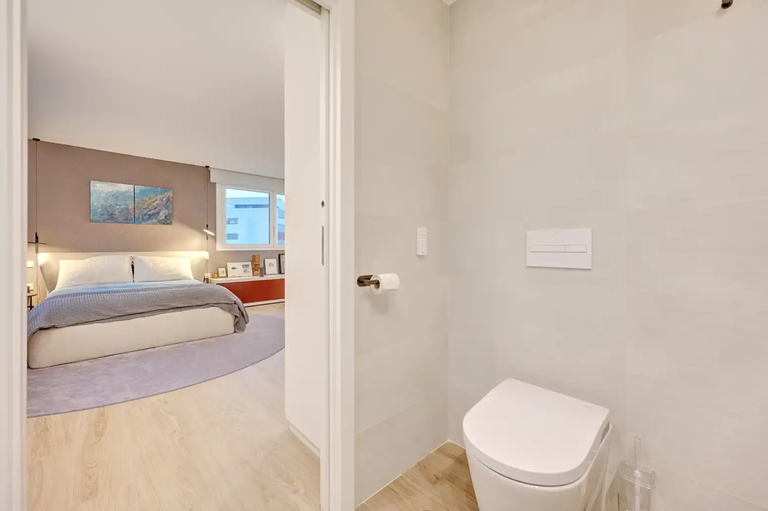 Badezimmer von Wohnung zum Verkauf in Burlada / Burlata mit Heizung, Terrasse und Abstellraum