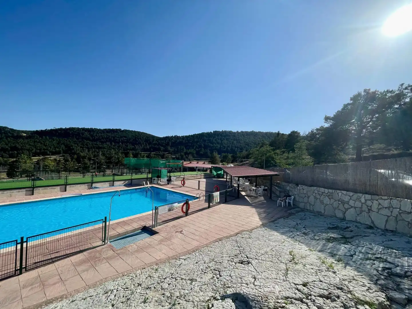 Swimming pool of Flat for rent in Alcalá de la Selva  with Heating, Terrace and Storage room