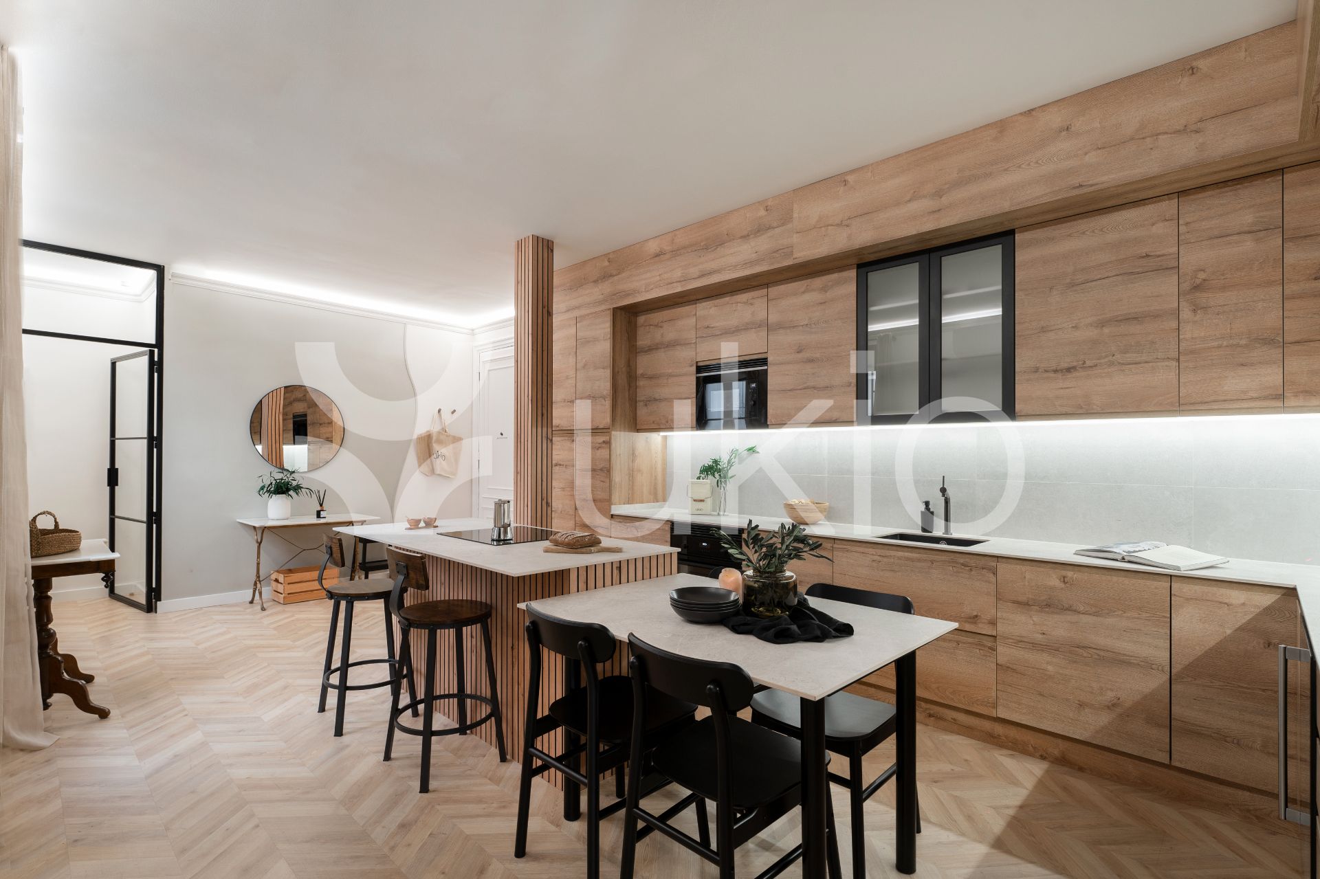 Cuina de Apartament de lloguer en  Madrid Capital amb Aire condicionat, Calefacció i Moblat