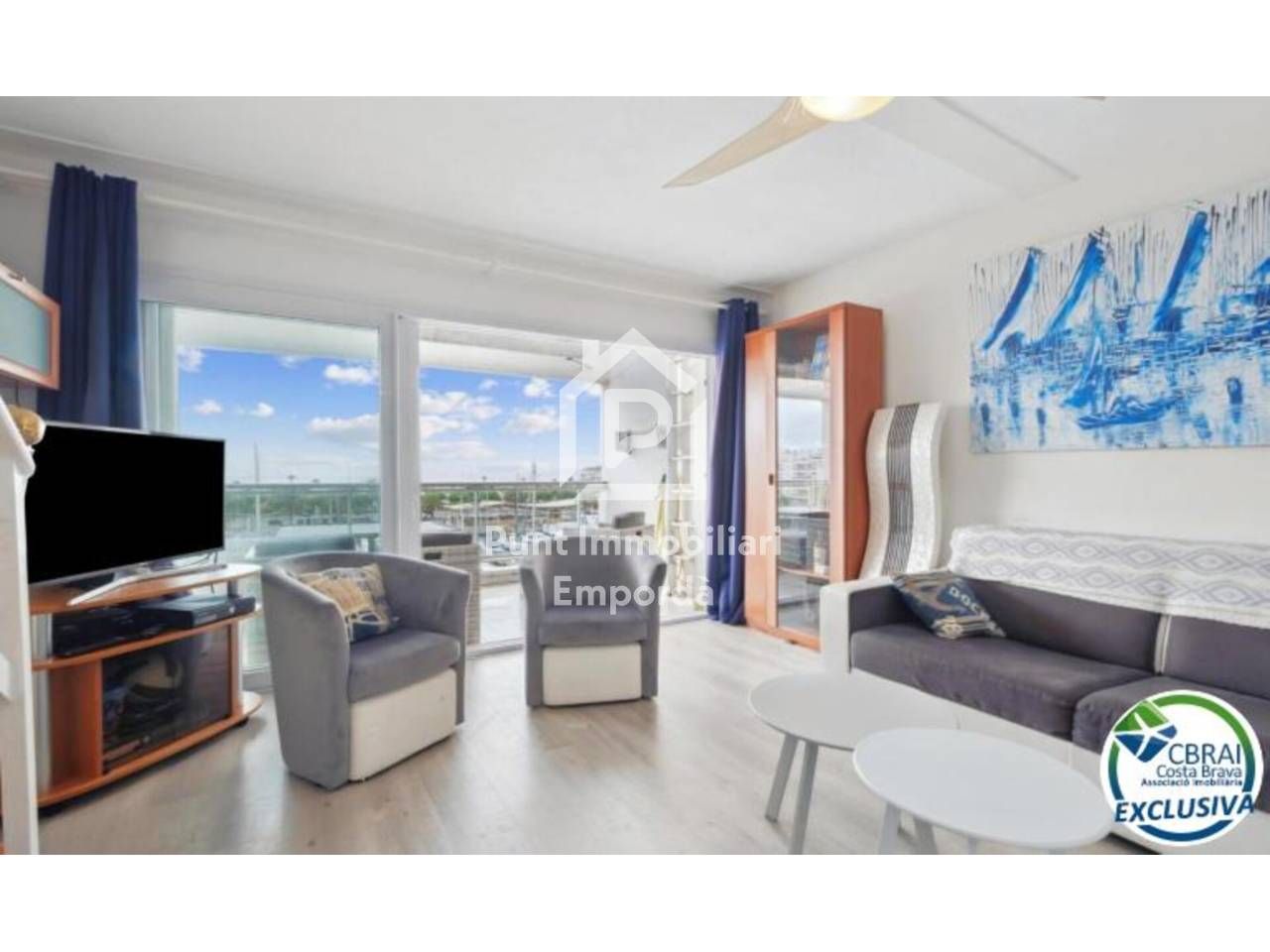 Living room of Duplex for sale in Empuriabrava  with Air Conditioner, Heating and Parquet flooring