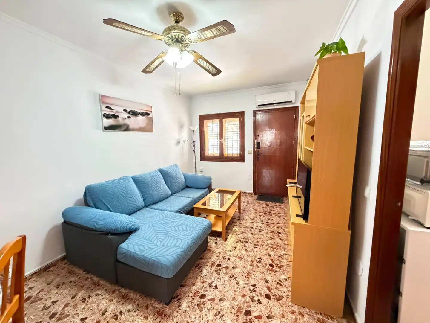 Wohnzimmer von Einfamilien-Reihenhaus zum Verkauf in Los Alcázares mit Klimaanlage, Abstellraum und Möbliert
