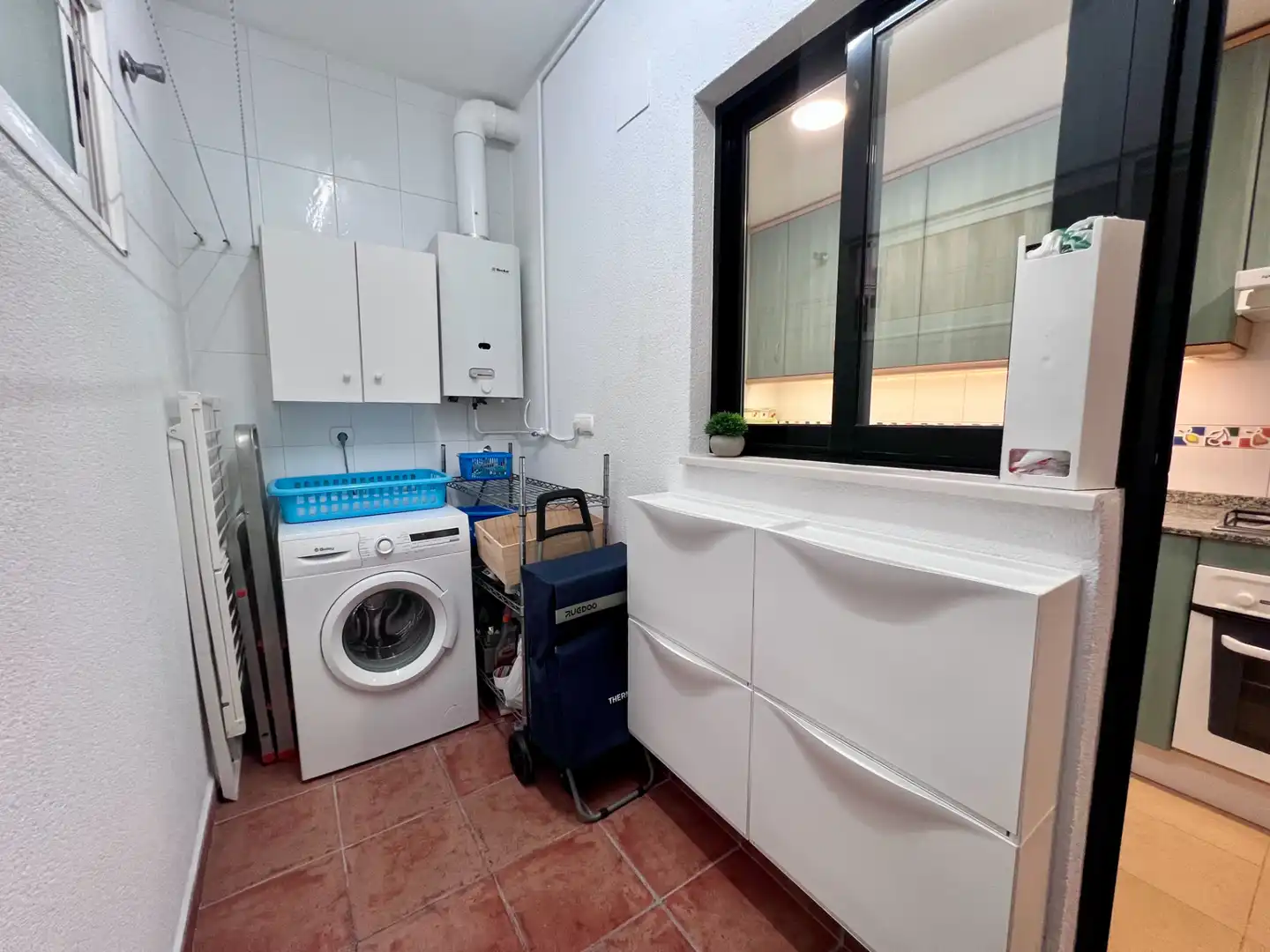 Kitchen of Flat for rent in Villajoyosa / La Vila Joiosa  with Air Conditioner, Private garden and Terrace