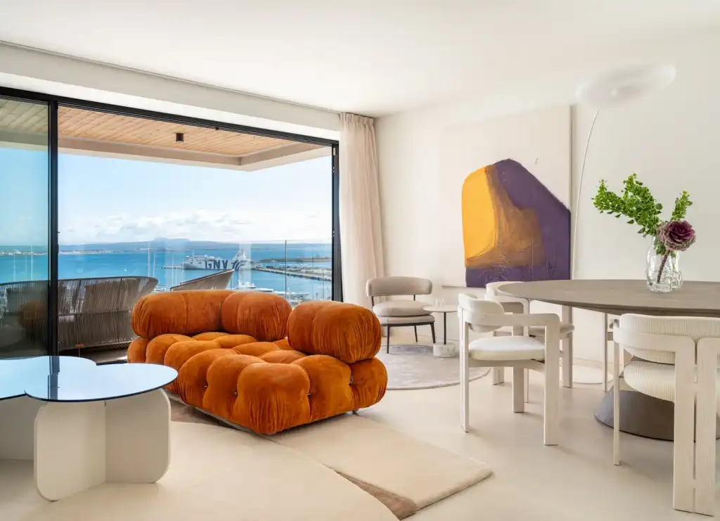 Wohnzimmer von Wohnungen zum Verkauf in  Palma de Mallorca mit Klimaanlage, Heizung und Terrasse