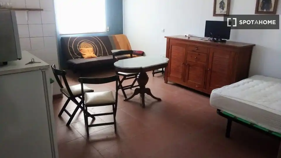 Sala d'estar de Estudi per a compartir en Valencia amb Aire condicionat, Terrassa i Moblat