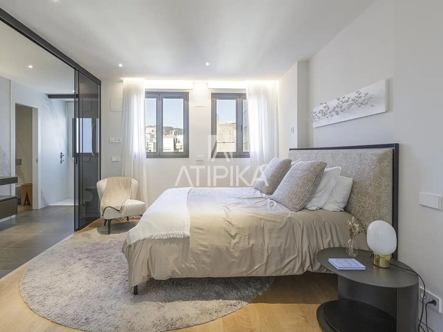 Schlafzimmer von Dachboden zum Verkauf in Barcelona mit Klimaanlage, Heizung und Terrasse