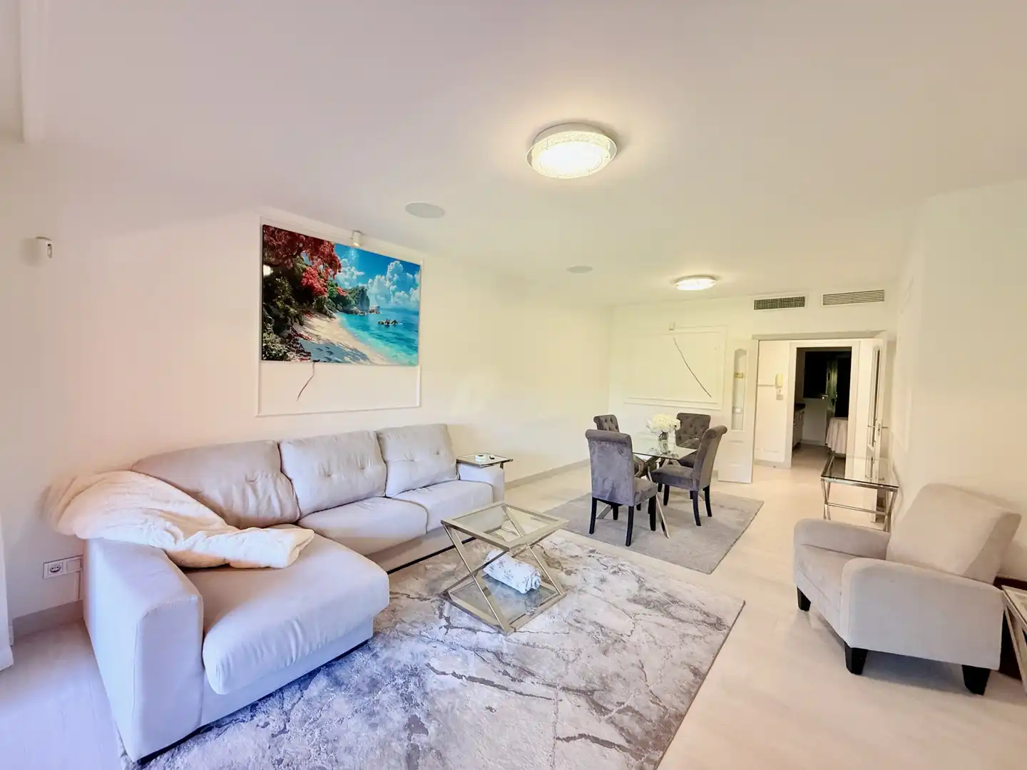 Living room of Ground floor for rent in Estepona  with Private garden, Terrace and Swimming Pool