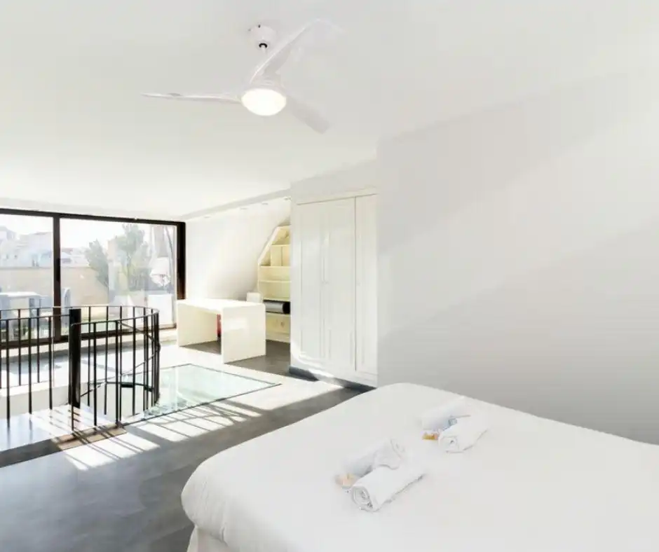 Schlafzimmer von Maisonette zur Miete in Valencia mit Klimaanlage, Möbliert und Gemeinschaftspool