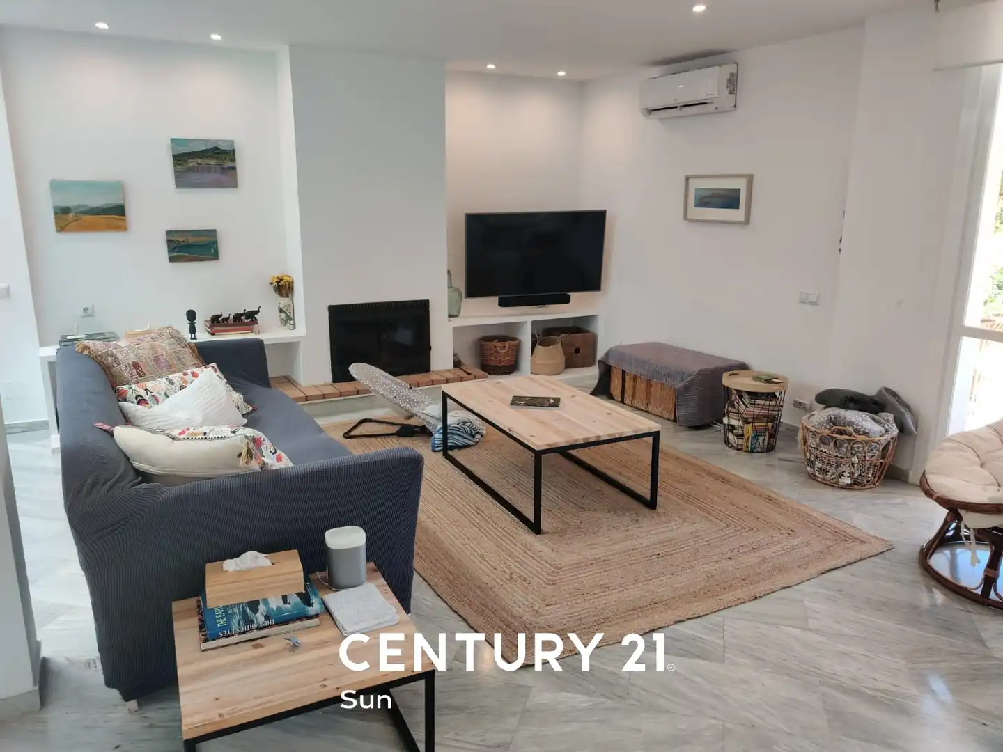 Sala de estar de Casa o chalet de alquiler en Estepona con Aire acondicionado, Jardín privado y Terraza