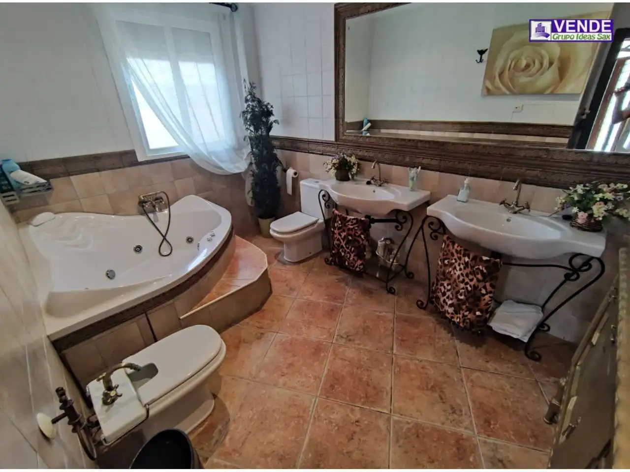 Baño de Finca rústica en venta en Sax con Aire acondicionado, Jardín privado y Terraza