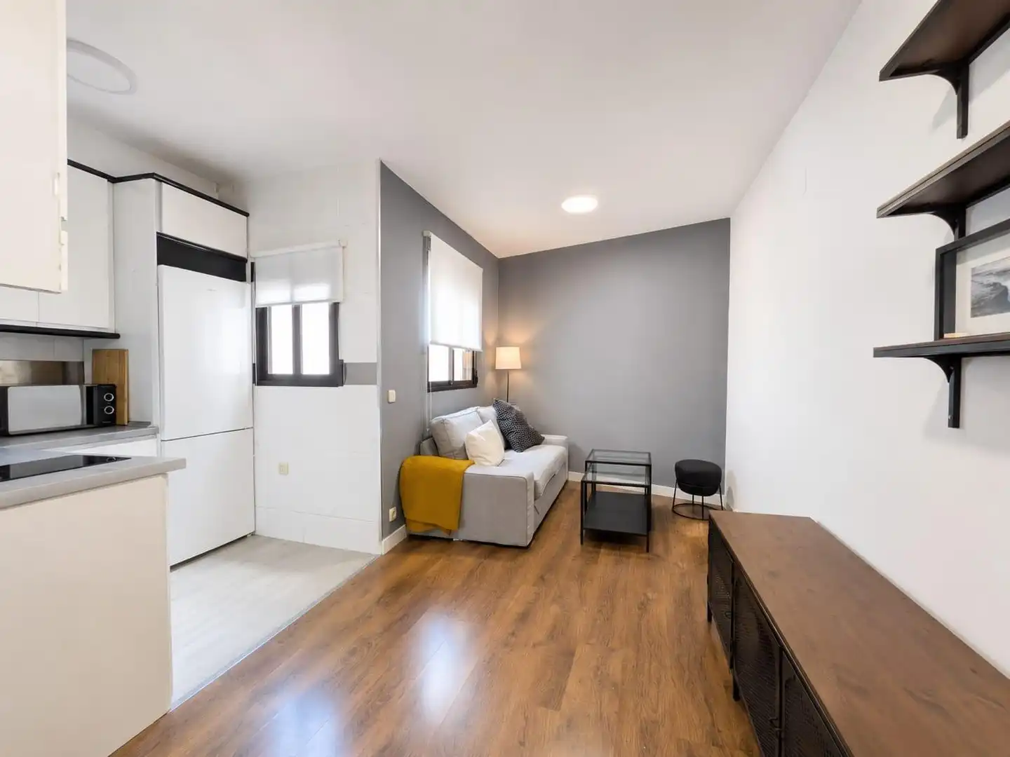 Wohnzimmer von Wohnung zur Miete in Madrid mit Klimaanlage, Heizung und Möbliert