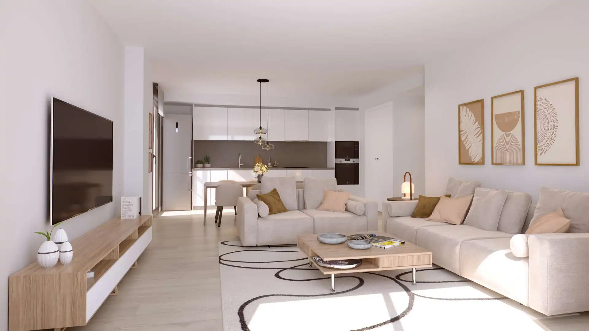 Wohnzimmer von Dachboden zum Verkauf in Torredembarra mit Klimaanlage, Heizung und Privatgarten