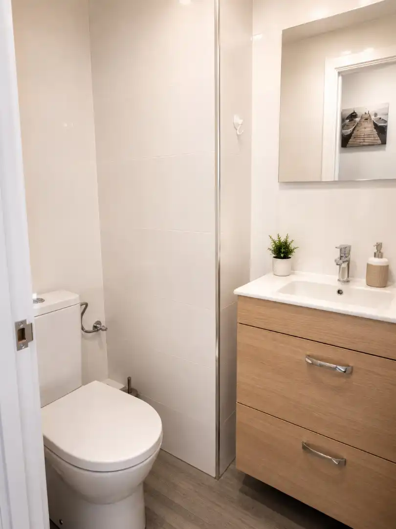 Baño de Piso de alquiler en Valencia con Aire acondicionado, Parquet y Amueblado
