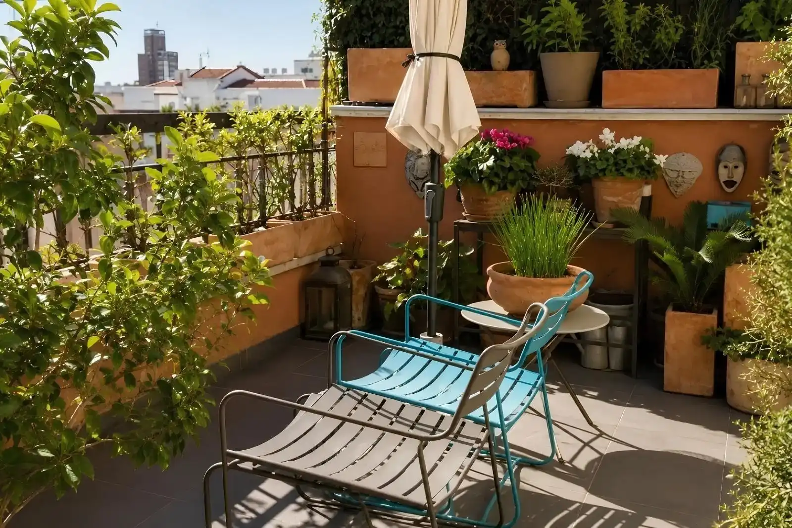 Terrasse von Dachboden zur Miete in Madrid mit Klimaanlage, Heizung und Terrasse