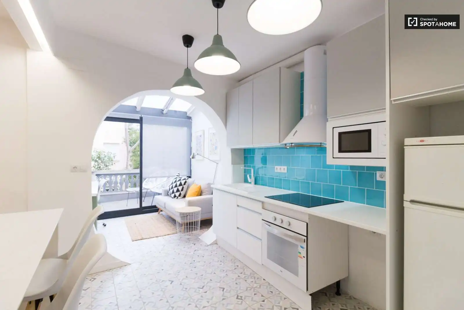 Kitchen of Study for share in Barcelona  with Air Conditioner, Terrace and Furnished