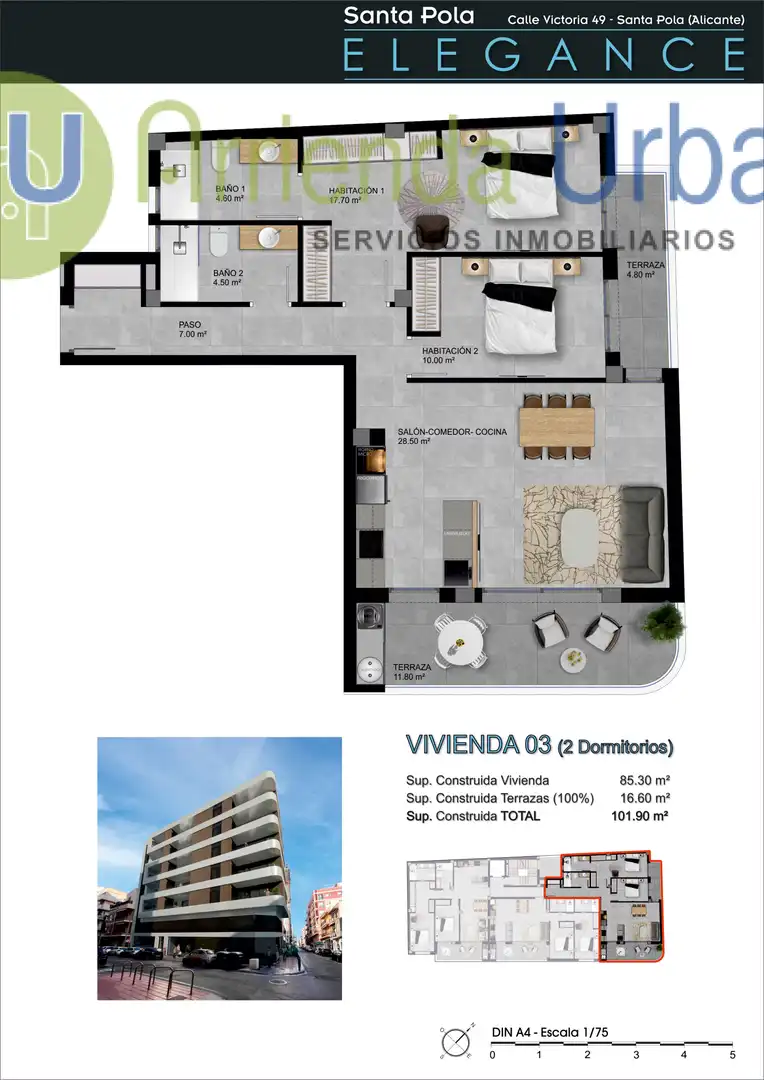 Pis amb terrassa en venda a Santa Pola - Calle Victoria, imagen 8